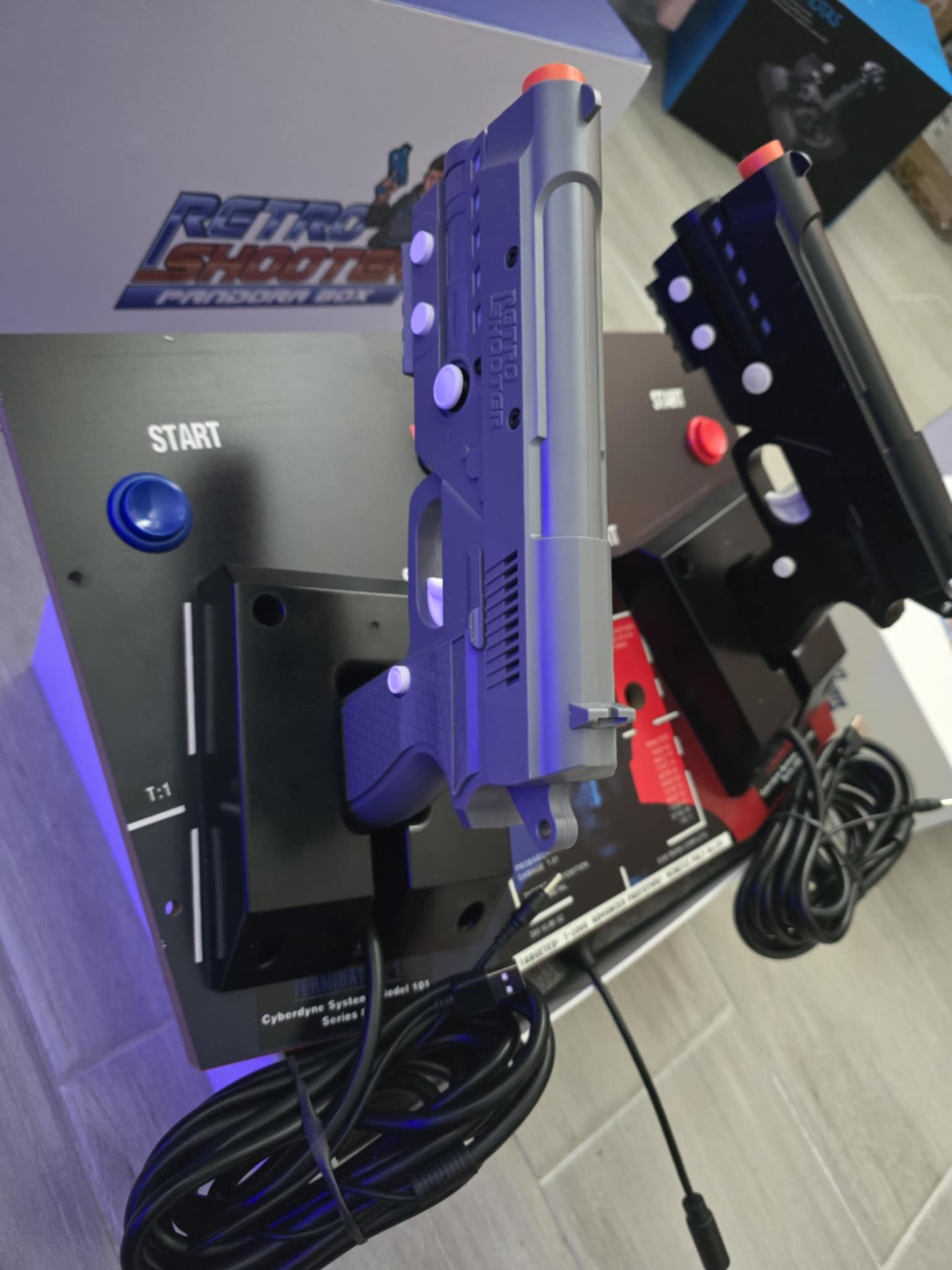 Terminator Arcade 1up RETROSHOOTER REAPERS Light Gun Mod Kit (BLACK & GRAY REAPERS GUNS)