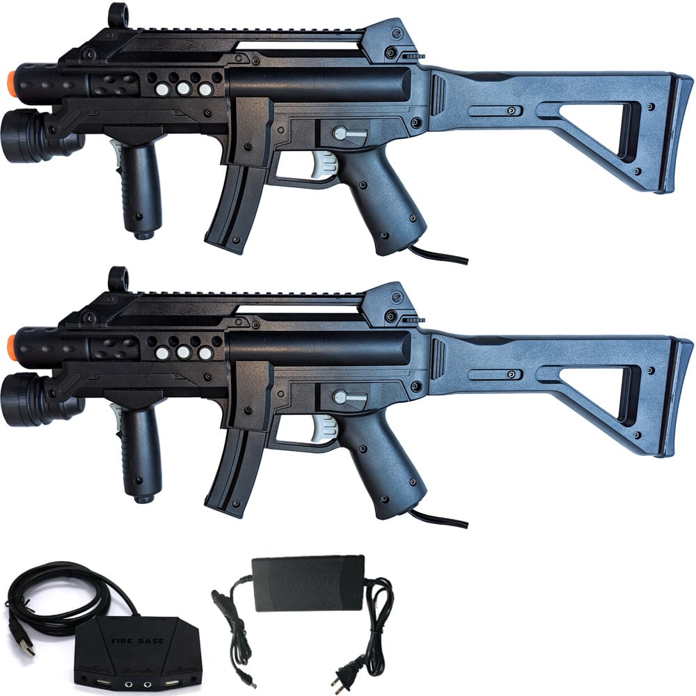 RETROSHOOTER COMPLETE MX24 GUNS light Gun Kit (2 mx , 2 pedals, pc hub, Gaming pc, wireless keyboard)